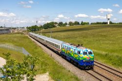 DB Gebrauchtzug Baureihe 218 Touristikzug Lackierung mit Intercity bei Buchloe