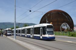 Straßenbahn Genf Geneve Tram Bombardier Cityrunner am CERN